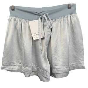 PJ Harlow Mikel Satin Lounge Shorts Morning Blue XS USA Made